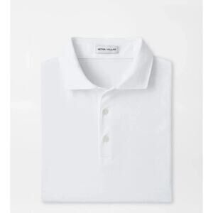 MENS PETER MILLAR WHITE CROWN FLEX COTTON POLO GOLF SHIRT S NWT